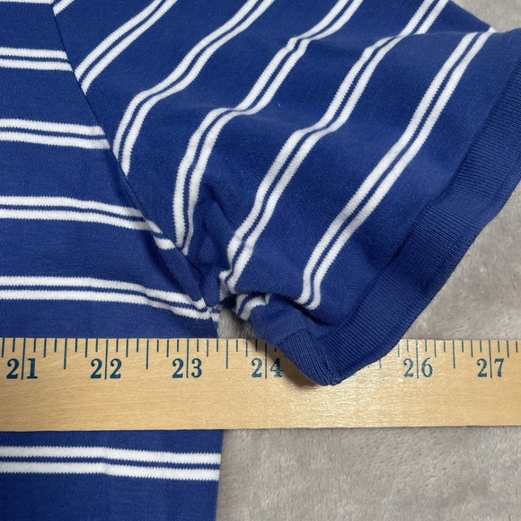 Polo Ralph Lauren Classic Fit XL Blue Striped Flesh‎ Pony Embroidered Logo - Picture 7 of 8